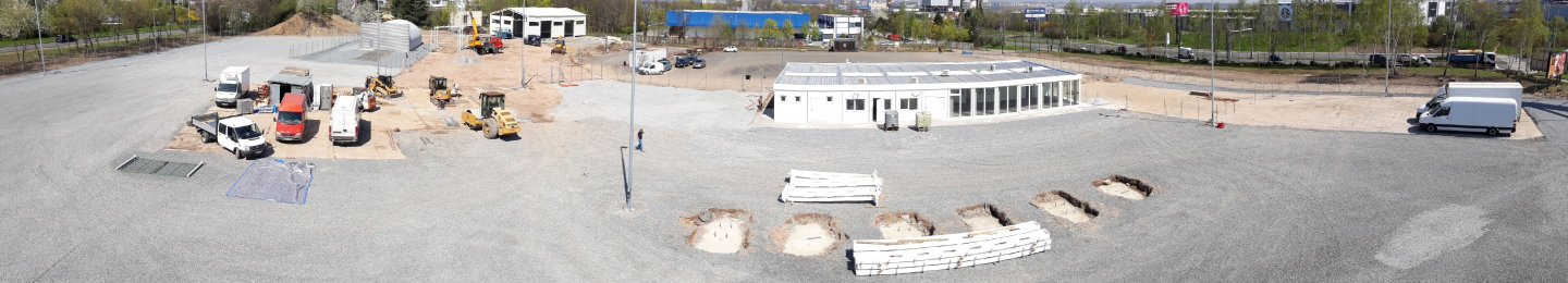 Panoramatický pohled na novou prodejní plochu